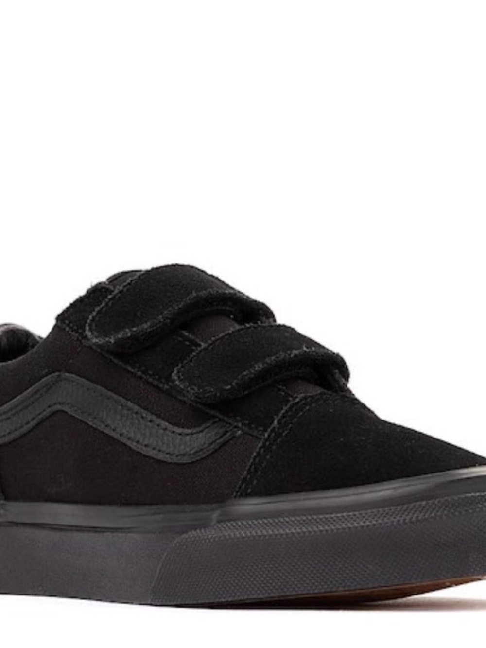 Vans Old Skool V Skate Sneakers little Kids Black Double Velcro - Black Mono